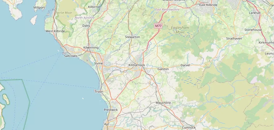 Map of the Kilmarnock area we cover